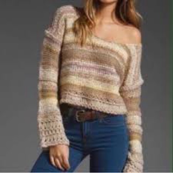 Free People XS Limbo Knit Crop Stripe Sweater - Picture 13 of 13